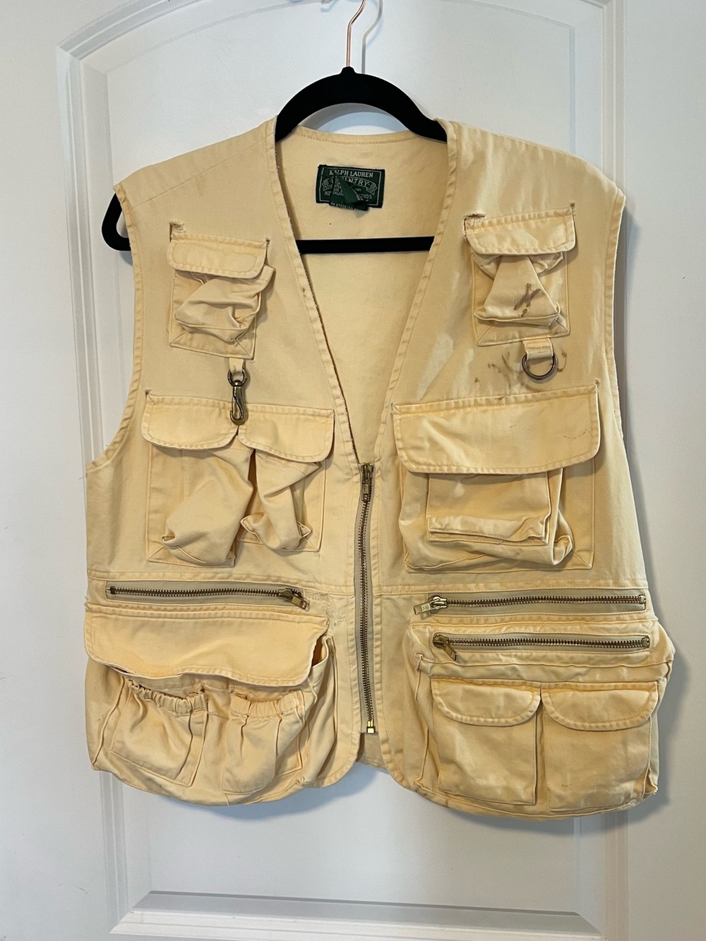 VNTG Ralph Lauren Country Butter Yellow Fishing Vest